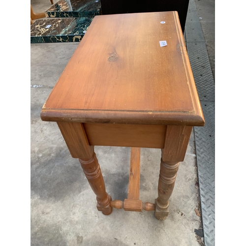 2612 - A PINE SIDE TABLE WITH DRAWER, 25