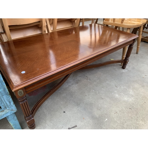 2616 - A VICTORIAN STYLE KITCHEN ELBOW CHAIR AND A COFFEE TABLE