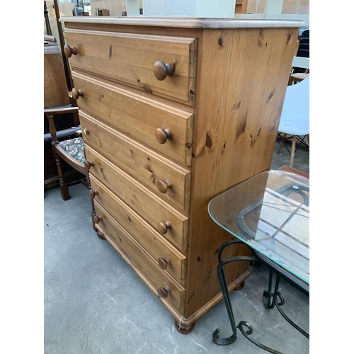 2619 - A PINE CHEST OF SIX DRAWERS, 34