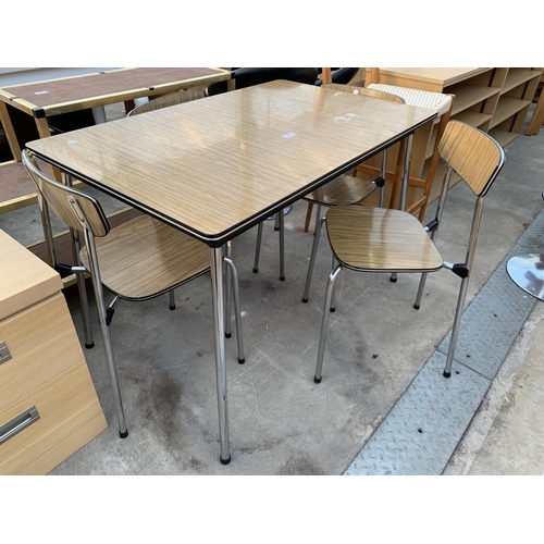 2627 - A MID 20TH CENTURY TAVO BELGIUM FORMICA TOP KITCHEN TABLE AND FOUR CHAIRS