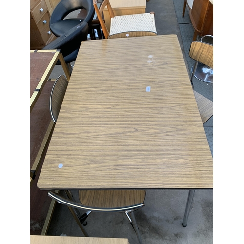 2627 - A MID 20TH CENTURY TAVO BELGIUM FORMICA TOP KITCHEN TABLE AND FOUR CHAIRS