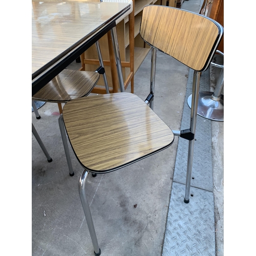 2627 - A MID 20TH CENTURY TAVO BELGIUM FORMICA TOP KITCHEN TABLE AND FOUR CHAIRS