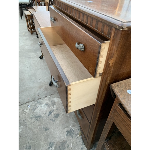 2666 - A MID 20TH CENTURY OAK LEBUS CHEST OF FOUR DRAWERS, 30