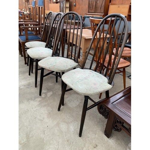 2672 - A SET OF FOUR ERCOL QUAKER STYLE DINING CHAIRS