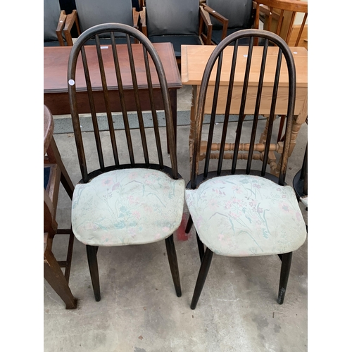 2672 - A SET OF FOUR ERCOL QUAKER STYLE DINING CHAIRS