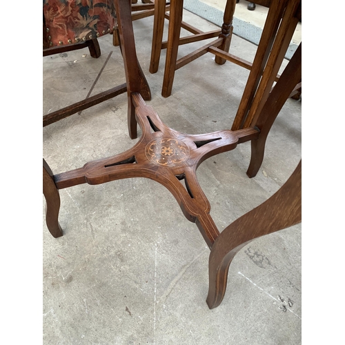 2675 - A VICTORIAN OCTAGONAL ROSEWOOD AND INLAID TWO TIER CENTRE TABLE, 29