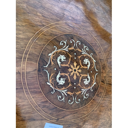 2675 - A VICTORIAN OCTAGONAL ROSEWOOD AND INLAID TWO TIER CENTRE TABLE, 29