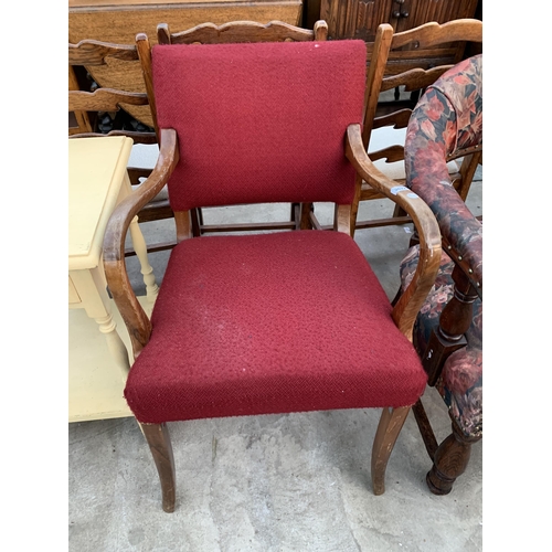 2677 - A MID 20TH CENTURY ELBOW CHAIR