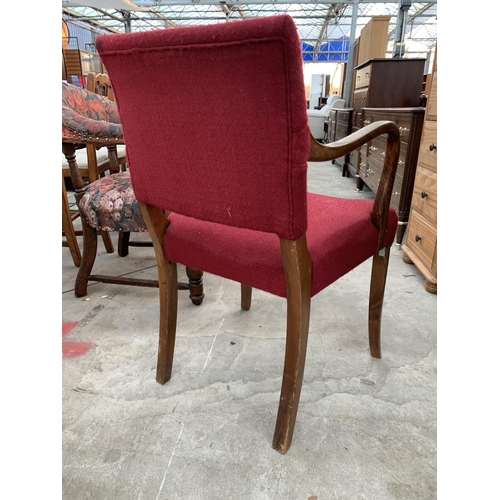 2677 - A MID 20TH CENTURY ELBOW CHAIR