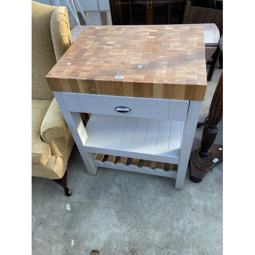 2687 - A KITCHEN ISLAND WITH WOODBLOCK TOP, 28