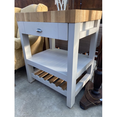 2687 - A KITCHEN ISLAND WITH WOODBLOCK TOP, 28