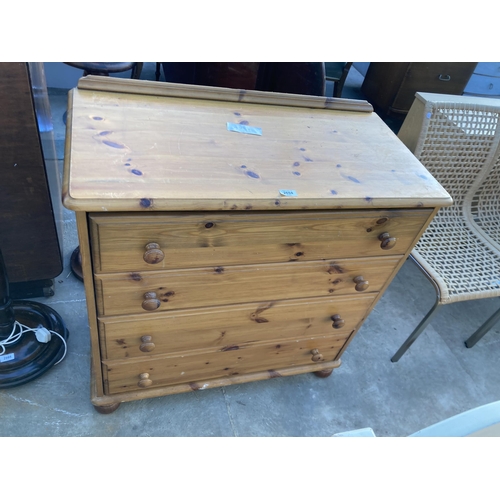 2694 - A PINE CHEST OF FOUR DRAWERS, 36