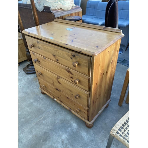 2694 - A PINE CHEST OF FOUR DRAWERS, 36