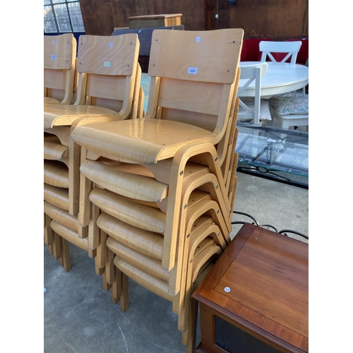 2698 - SIX MORLEYS FURNITURE BENTWOOD CLASSROOM STACKING CHAIRS