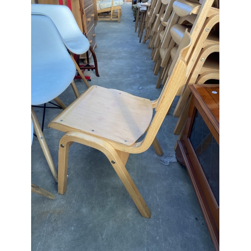 2698 - SIX MORLEYS FURNITURE BENTWOOD CLASSROOM STACKING CHAIRS