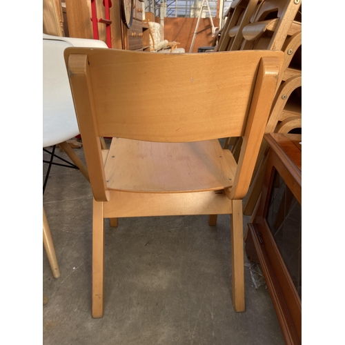 2698 - SIX MORLEYS FURNITURE BENTWOOD CLASSROOM STACKING CHAIRS