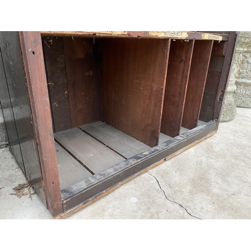 1515 - A VINTAGE PITCH PINE TEN SECTION PIGEON HOLE UNIT WITH FURTHER SPACES TO ADD EXTRA DIVISIONS (H:170C... 