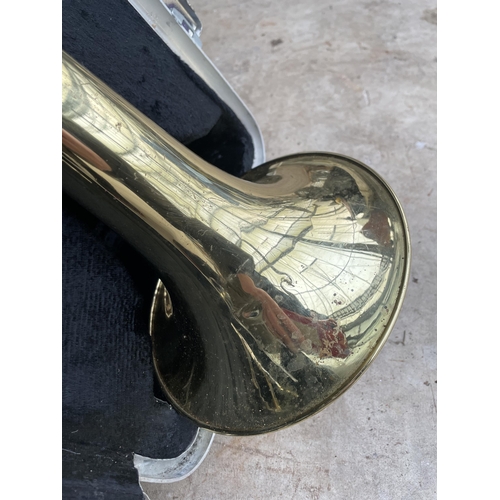 1520 - A BOOSEY & HAWKES REGENT II TROMBONE WITH CARRY CASE AND COMPLETE WITH MOUTH PIECE