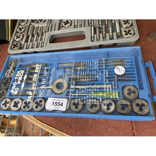 1554 - TWO PART COMPLETE CASED TAP AND DIE SETS