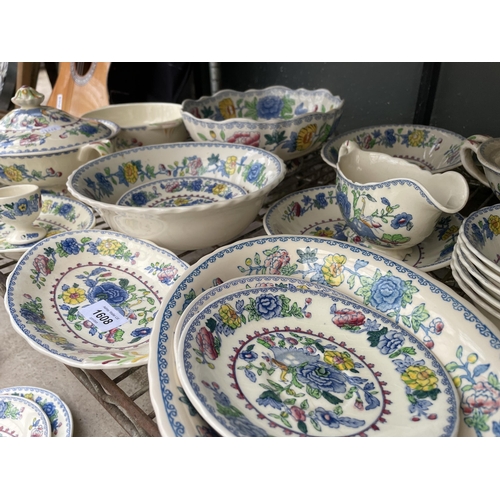 1608 - A LARGE QUANTITY OF MASONS REGENCY DINNER SERVICE ITEMS TO INCLUDE TRIOS, BOWLS AND TUREENS ETC