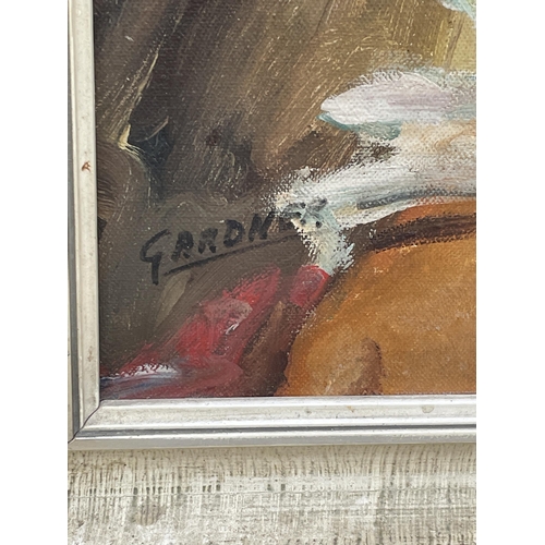 1638 - A WOODEN FRAMED 1960'S OIL PAINTING OF A FEMALE SIGNED TO THE BOTTOM LEFT CORNER