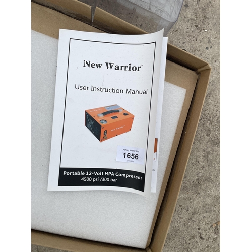 1656 - A NEW AND PACKAGED NEW WARRIOR PORTABLE 12-VOLT HPA COMPRESSOR