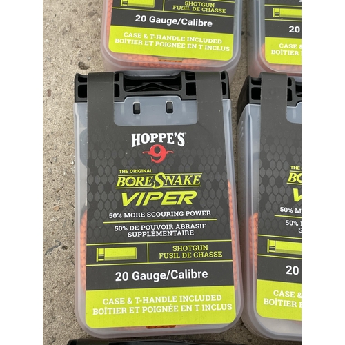 1662 - TEN NEW AND PACKAGED HOPPE'S BORE SNAKE VIPER CLEANING ROPES (20 GUAGE)