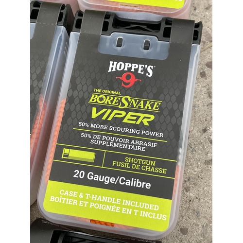 1664 - TEN NEW AND PACKAGED HOPPE'S BORE SNAKE VIPER CLEANING ROPES (20 GUAGE)