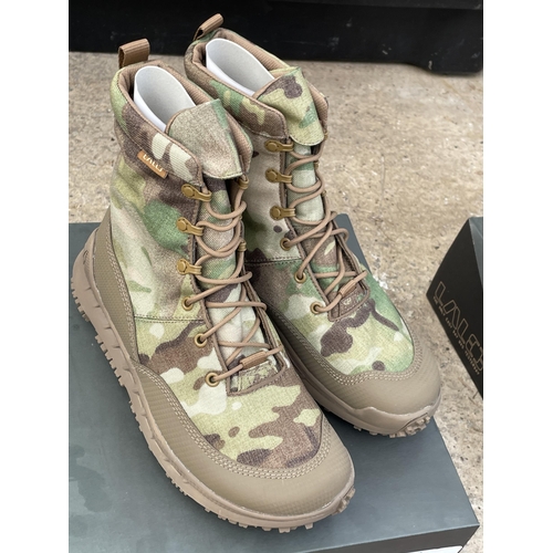 1686 - TWO NEW AND BOXED PAIRS OF LALO RAPID ASSAULT BOOTS IN A UK 9 ( BOTH CAMMO)