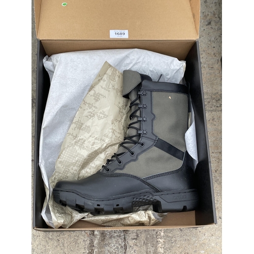 1689 - TWO NEW AND BOXED PAIRS OF LALO RAPID ASSAULT BOOTS IN A UK 9.5 (BOTH BLACK)