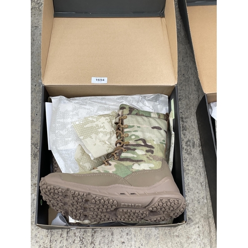 1694 - TWO NEW AND BOXED PAIRS OF LALO RAPID ASSAULT BOOTS IN A UK 10 (BOTH CAMMO)