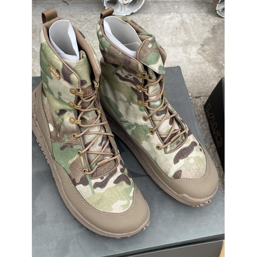 1697 - TWO NEW AND BOXED PAIRS OF LALO RAPID ASSAULT BOOTS (BOTH CAMMO ONE UK 10.5 AND ONE UK 11)