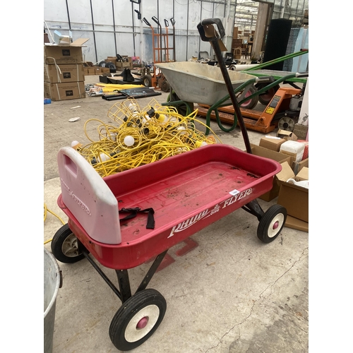 1960 - A RADIO FLYER FOUR WHEELED PULL ALONG TROLLEY