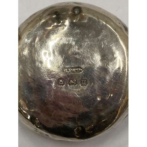 21 - A SILVER HALLMARKED SHEFFIELD REPOUSSE BON BON DISH AND TWO SILVER HALLMARKED BIRMINGHAM LIDDED POTS... 