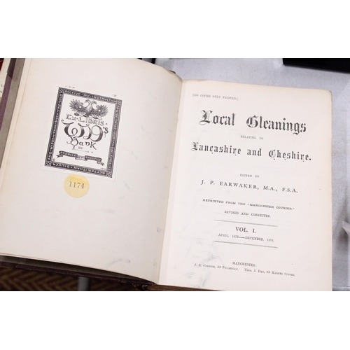 271 - A VINTAGE COPY OF 'LOCAL GLEANINGS RELATING TO CHESHIRE AND LANCASHIRE'