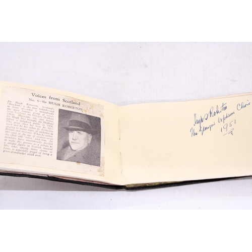 286 - A 1940'S/50'S AUTOGRAPH BOOK - GLASGOW ORPHANS CHOIR