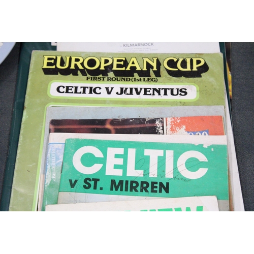 878 - ELEVEN VINTAGE CELTIC PROGRAMMES, ONE SIGNED WITH SIGNATURES