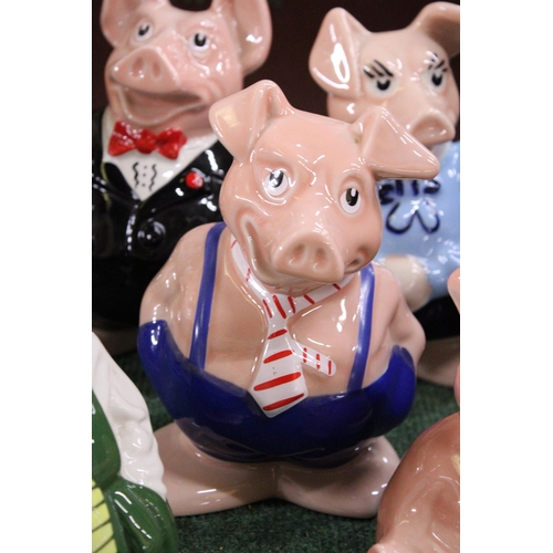 956 - A SET OF FIVE, WADE NAT WEST PIGGY BANKS