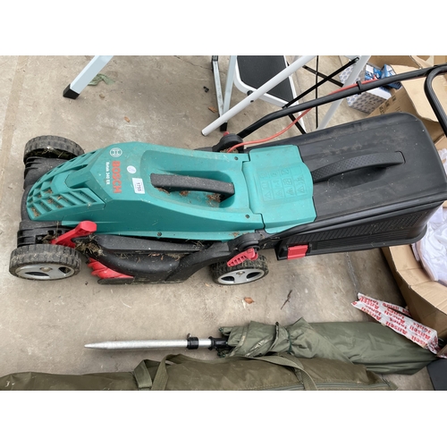 1755 - A BOSCH ROTAK 340 ER ELECTRIC LAWN MOWER WITH GRASS BOX