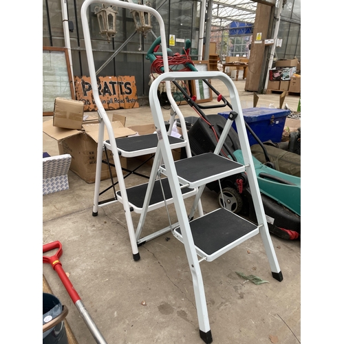 1756 - TWO NON SLIP TWO RUNG STEP LADDERS