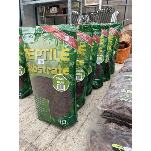 1783 - SIX 10L BAGS OF PETTEX REPTILE SUBSTRATE ORCHID BARK FOR TROPICAL AND EXOTIC PETS