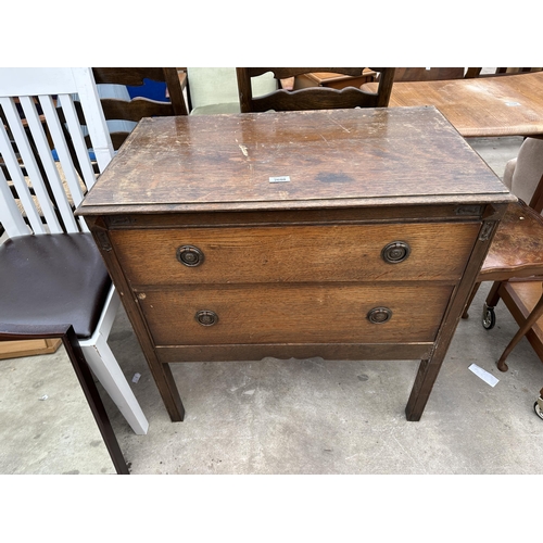 2680 - A MID 20TH CENTURY OAK CHEST OF TWO DRAWERS, 30