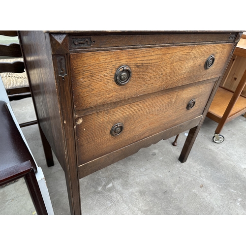 2680 - A MID 20TH CENTURY OAK CHEST OF TWO DRAWERS, 30