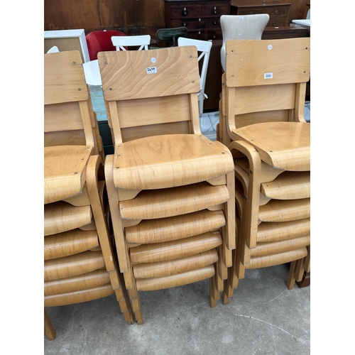 2699 - SIX MORLEYS FURNITURE BENTWOOD CLASSROOM STACKING CHAIRS