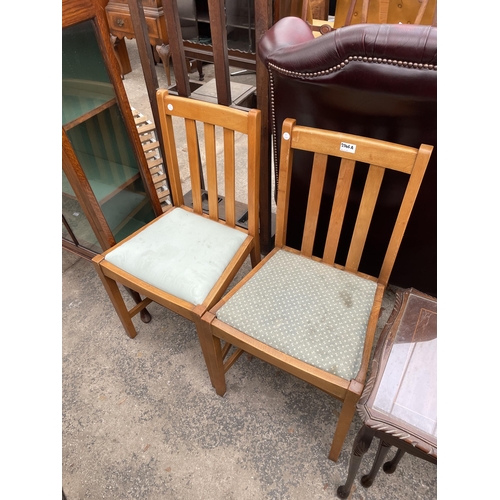 2745A - A PAIR OF HARDWOOD DINING CHAIRS