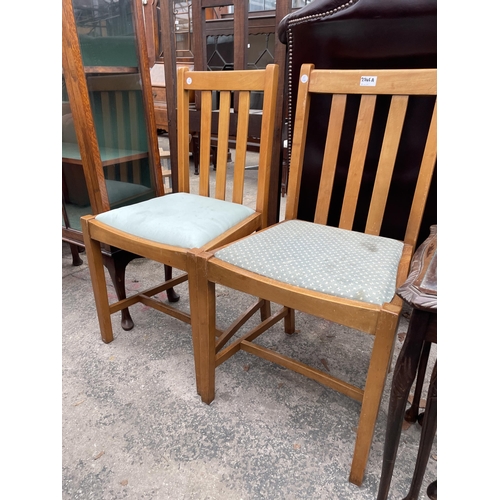 2745A - A PAIR OF HARDWOOD DINING CHAIRS