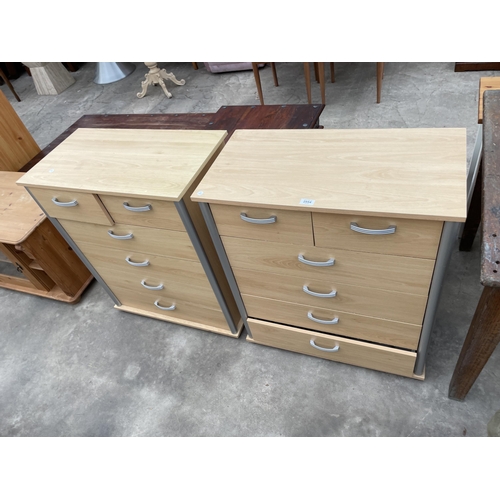 2954 - A PAIR OF CHESTS OF TWO SHORT AND FOUR LONG DRAWERS, 29