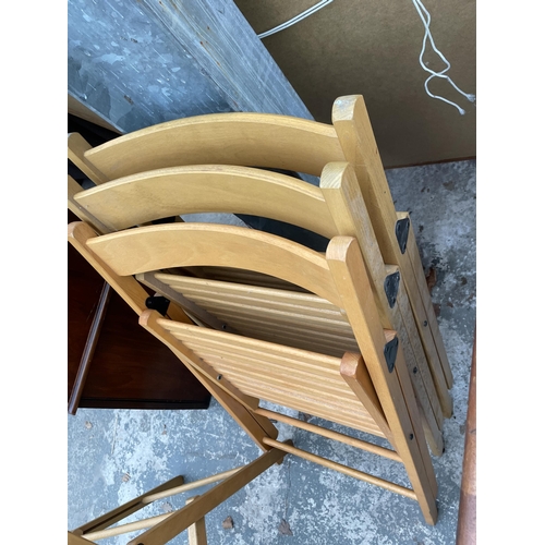 2966 - FOUR FOLDING KITCHEN CHAIRS