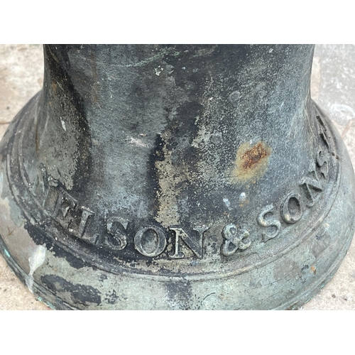 1847 - A LARGE HEAVY NELSON AND SONS LEEDS BELL (NO CLAPPER)