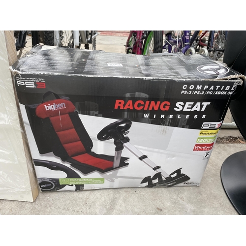 1895 - A ROCKER GAMING CHAIR AND A WIRELESS RACING SEAT